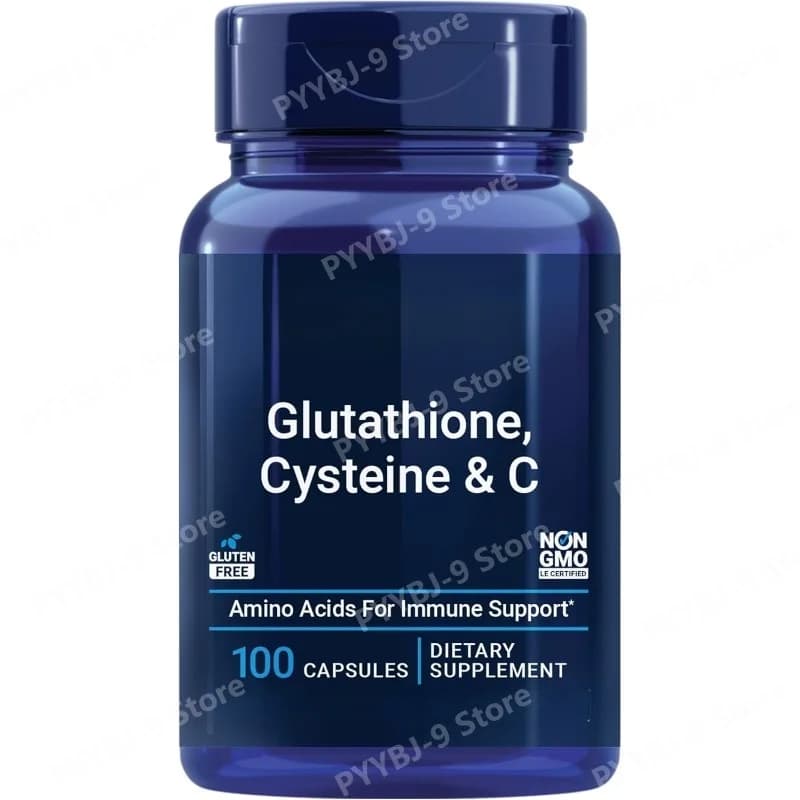Glutatione Cisteina C 500 Mg di Vitamina C Integratore Antiossidante per Supportare la Salute del Fegato Senza Glutine Non-OGM 100 Capsule