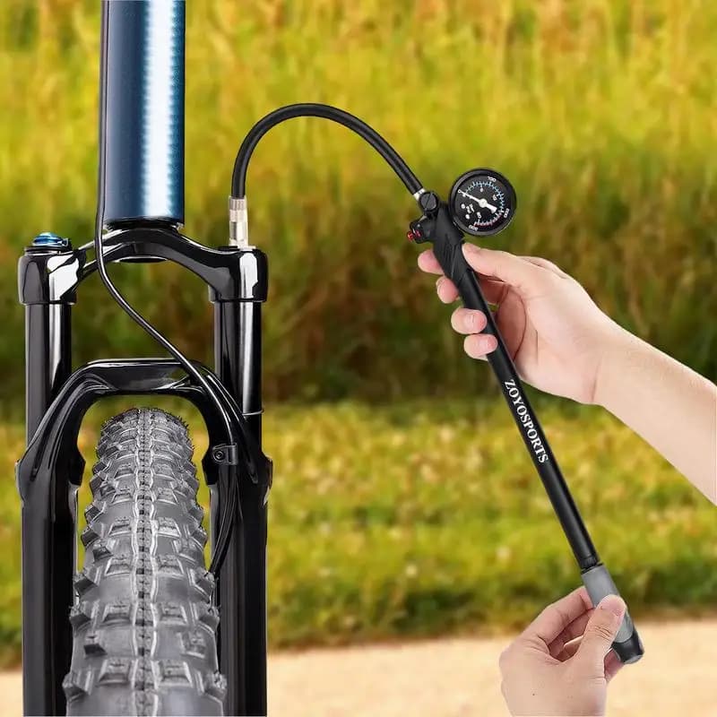 Pompa a forcella pneumatica per bici 300psi pompa ad aria posteriore per bici MTB ad alta pressione pompa universale per bicicletta con manometro e pulsante di spurgo dell'aria montagna