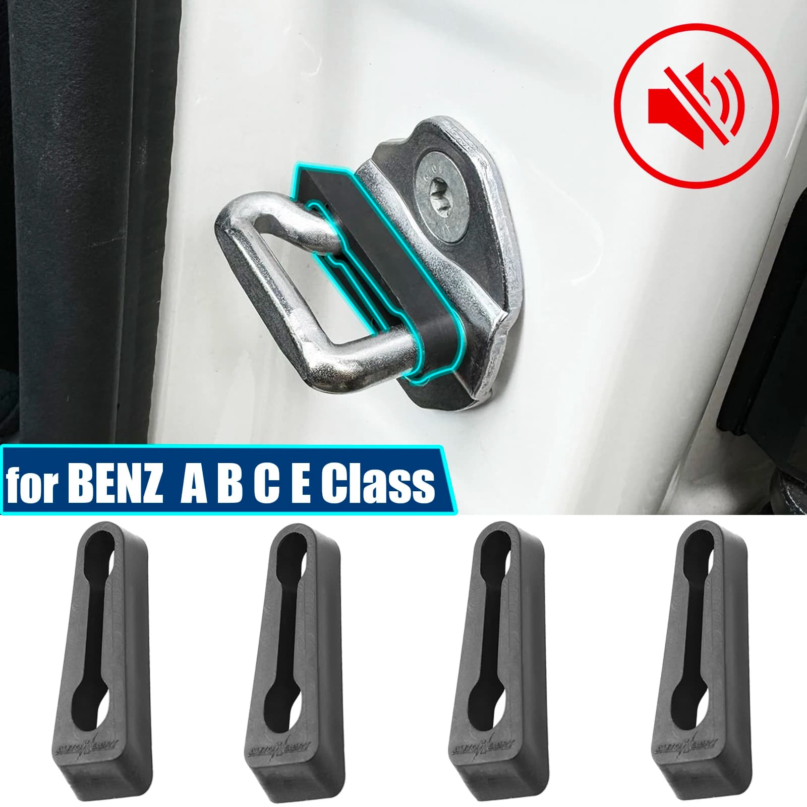 Door Lock Buffer Damper For Mercedes Benz A B C E Class GLA GLB GLC EQB CLA C200 E300 Creaking Noise Gap Seal Stopper Deadener