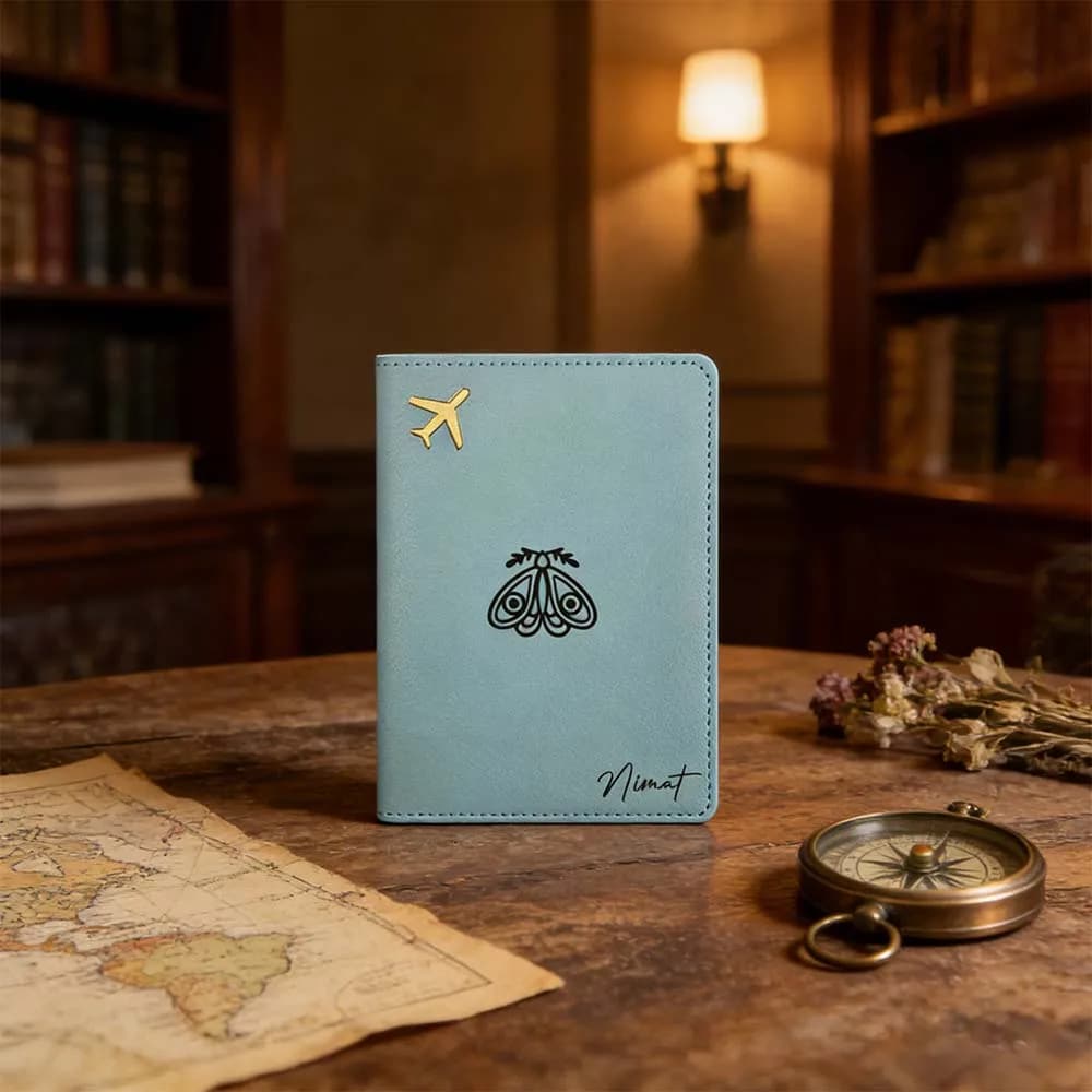 1 Pezzo Porta Passaporto Personalizzato con Nome, Regalo Sentimentale in Pelle Liscia