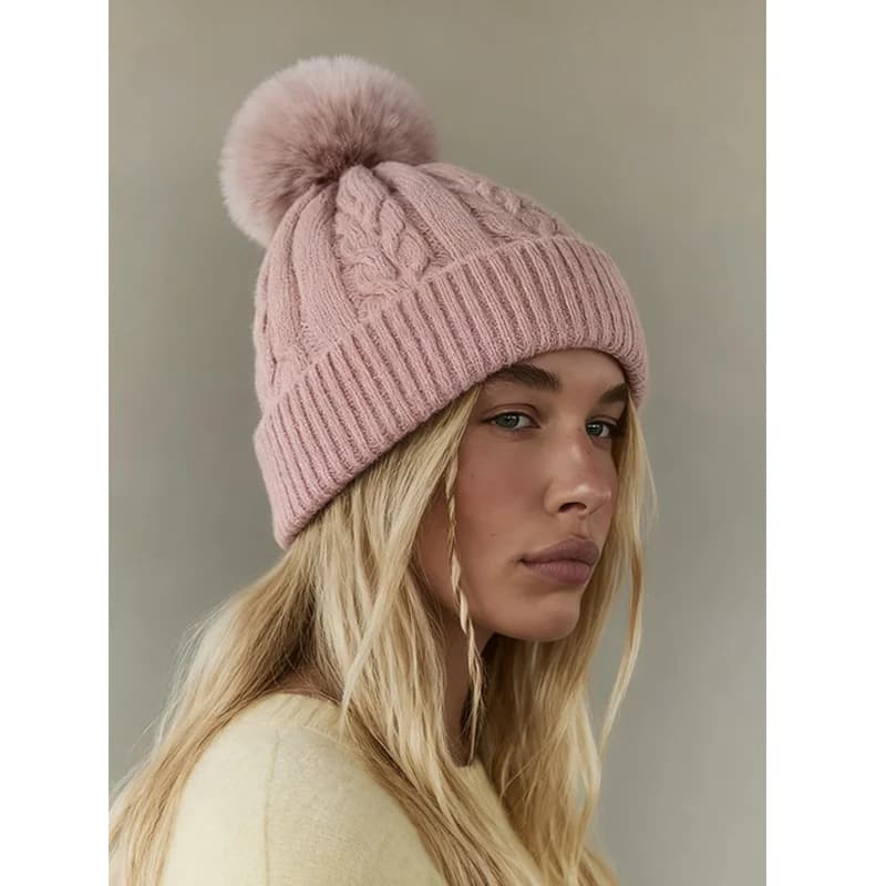 Cappello a cuffia caldo da donna da uomo Berretto in peluche e ispessito protezione per le orecchie invernale cappello da sci di fascia alta caldo cappello lavorato a maglia a testa grande da donna invernale