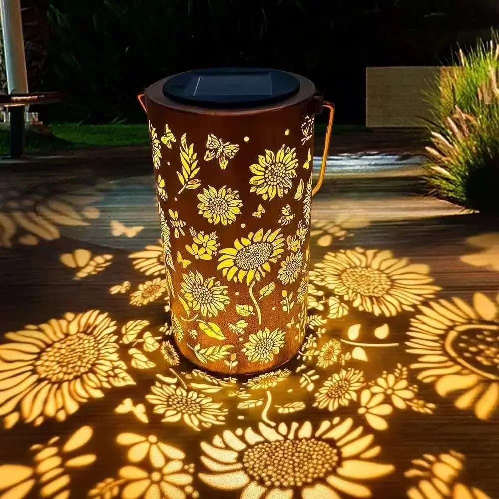 Sunflower Light and Shadow Light Waterproof Outdoor Light Solar Powered for Night Pathway Lawn Garden Patio Decor Lighting