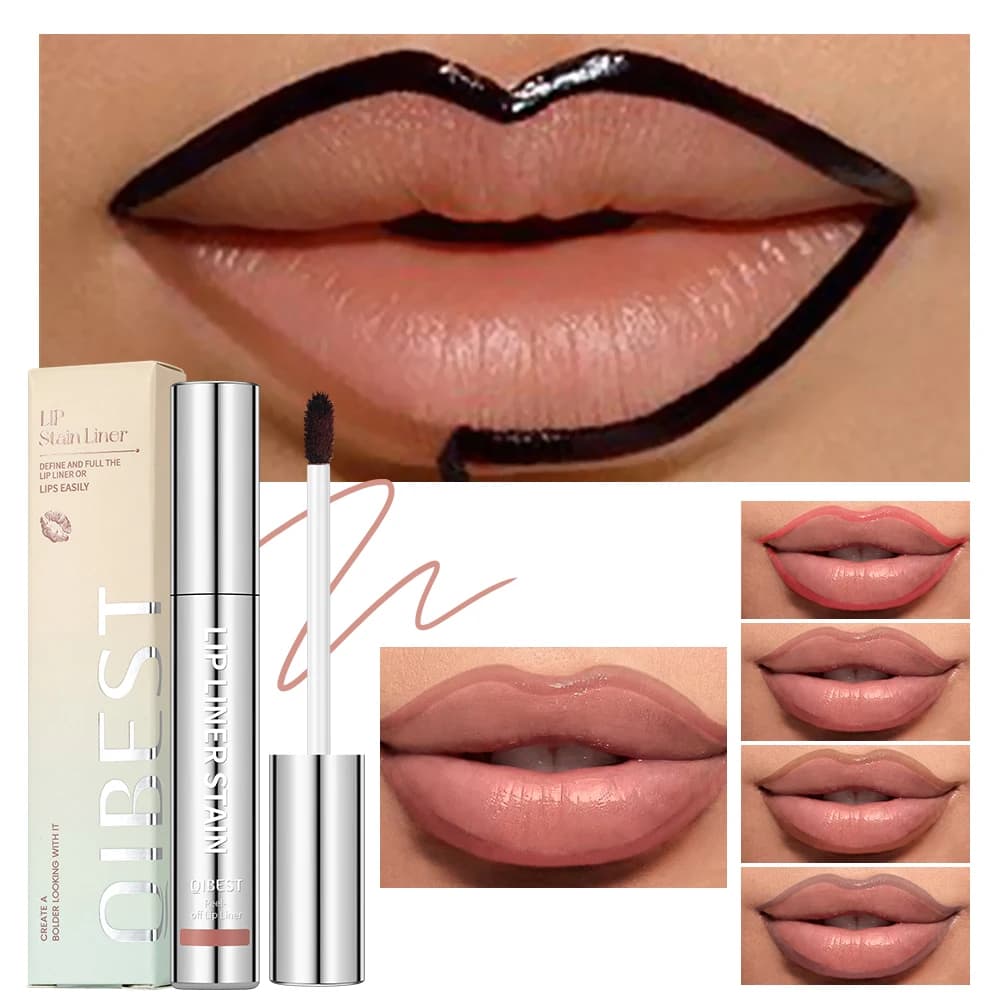 QIBEST 4 Colors Peel Off And Reveal Lip Stain Long Lasting Waterproof Pink Lip Tint Transfer Proof Natural Lip Stain Cosmetics