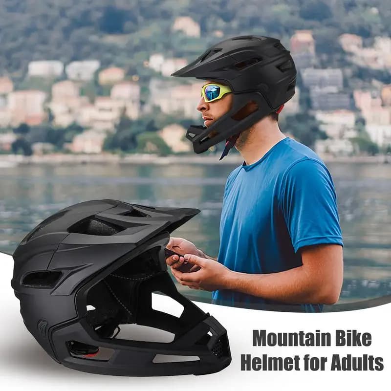 2025 Casco da bici per bicicletta per adulti Casco integrale staccabile monopezzo per moto Casco integrale di sicurezza Protezione per la testa