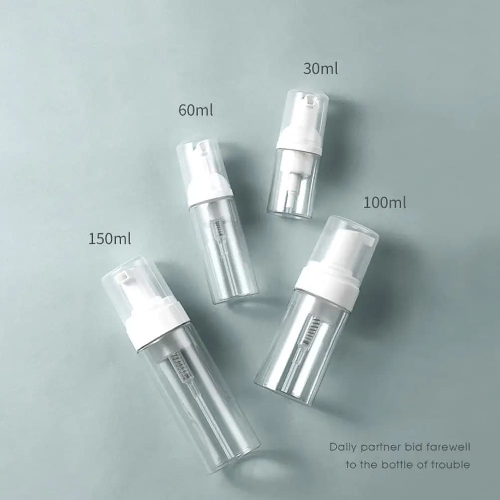 2 Pezzi Flaconi Dispenser Portatili da 150ml per Detergente Viso e Shampoo, Contenitori Ricaricabili da Viaggio per Sapone Liquido, Flaconi Vuoti con Pompa