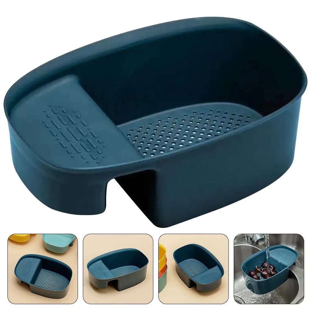 Cestello per Lavello da Cucina con Doppia Funzione di Stoccaggio e Drenaggio, Facile da Pulire, per Rifiuti Alimentari e Lavaggio Verdure