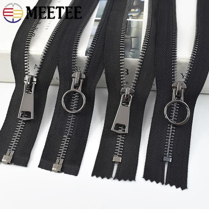 Meetee 5 # Cerniere in metallo nero 15-40 cm Chiudi 50-150 cm Zip aperta Chiusura automatica Zip per cappotto Indumento Scarpe Accessori per cucire