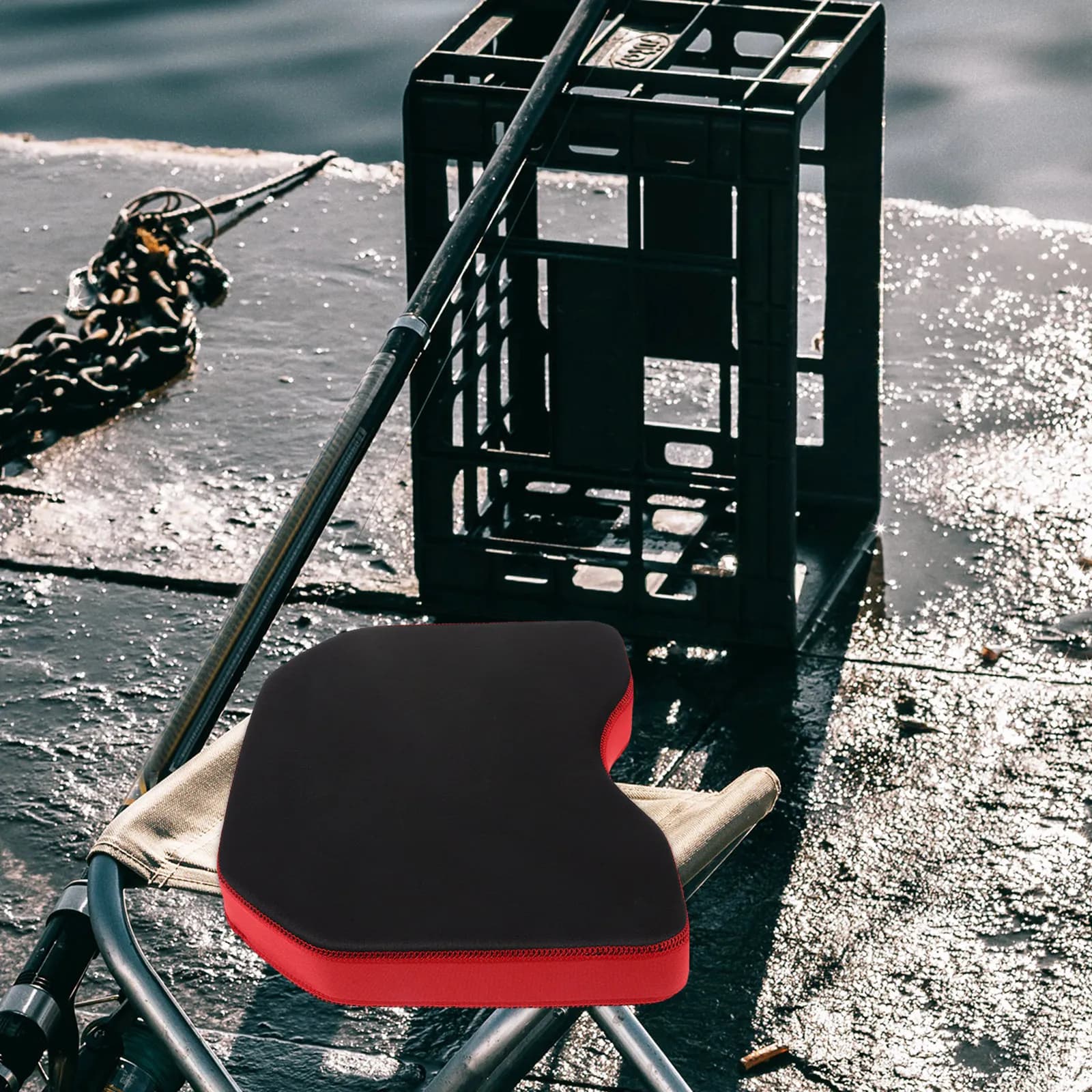 Cuscino da Pesca Premium Spesso e Impermeabile con Ventosa per Scatole Porta Attrezzi, Sedili per Barche, Kayak e Canoe - Confortevole per la Pesca all'Aperto