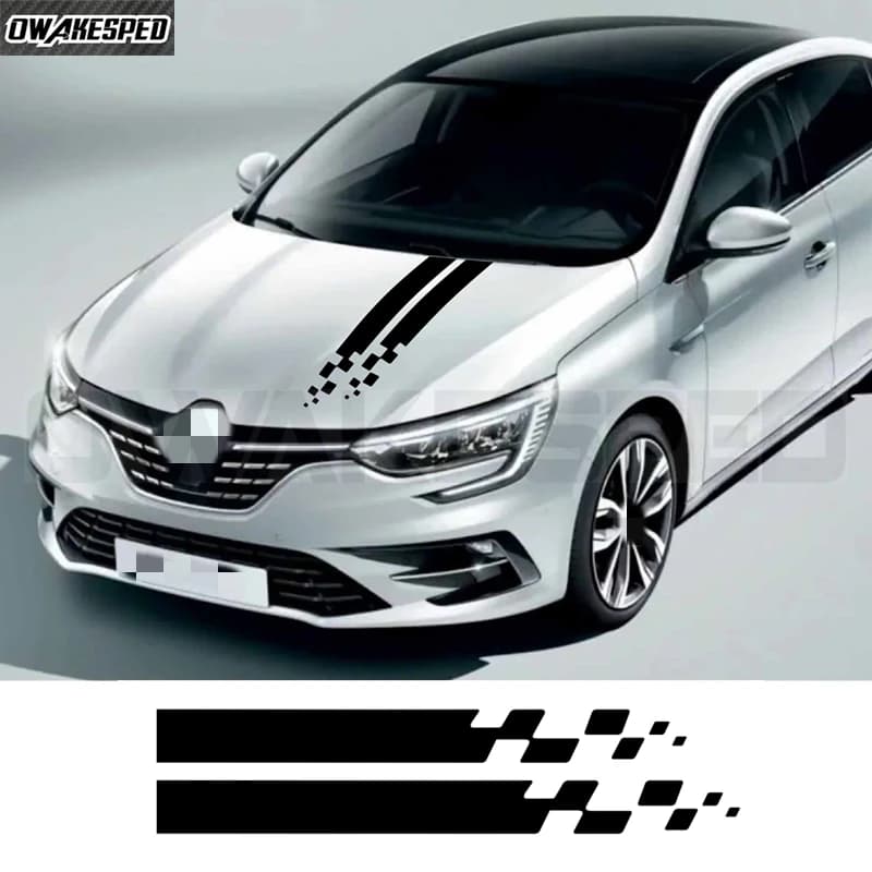 Adesivo per cofano auto con strisce sportive per Renault Megane Clio RS Captur Sandero Espace Twingo Scenic Laguna Trafic