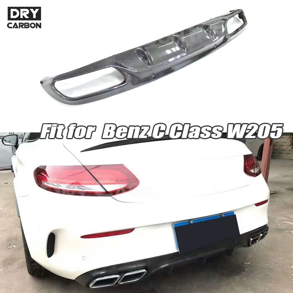 Paraurti posteriore in fibra di carbonio Diffusore labbro FRP Copertura paraurti per Mercedes Benz Classe C W205 C205 C63 AMG Coupe 2 porte 2015-2019 Finiture