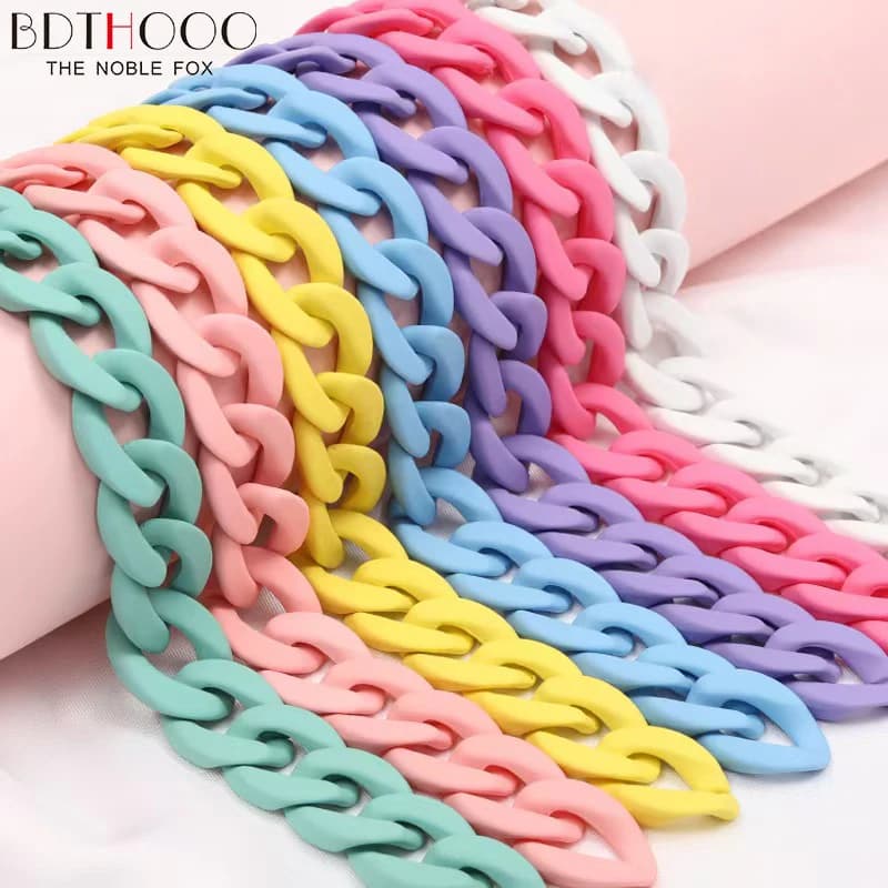 Borsa da donna in acrilico con catena da 120 cm, zaino, borsa per cellulare, combinazione di connettori divisi, collana fai da te, accessori per gioielli