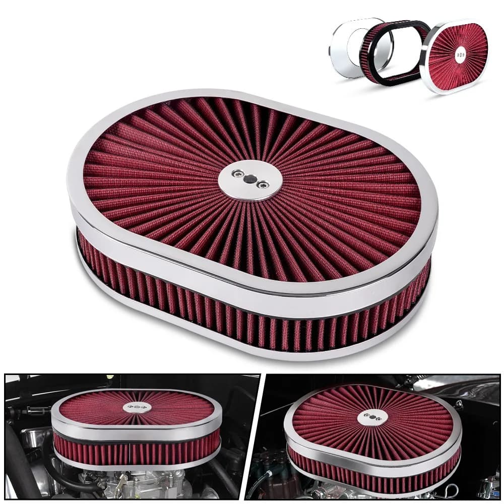 Purificatore del flusso d'aria con filtro dell'aria ovale da 12 "x 2" per accessori per auto con ingresso da 5-1/8".