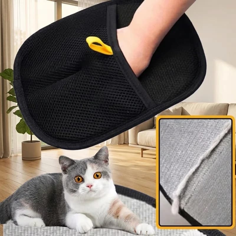 2 in 1 Pet Grooming Glove Hair Remover Brush for Cat Dog Deshedding Massage Cleaning Tool for Furniture Sofa Carpet Clothes