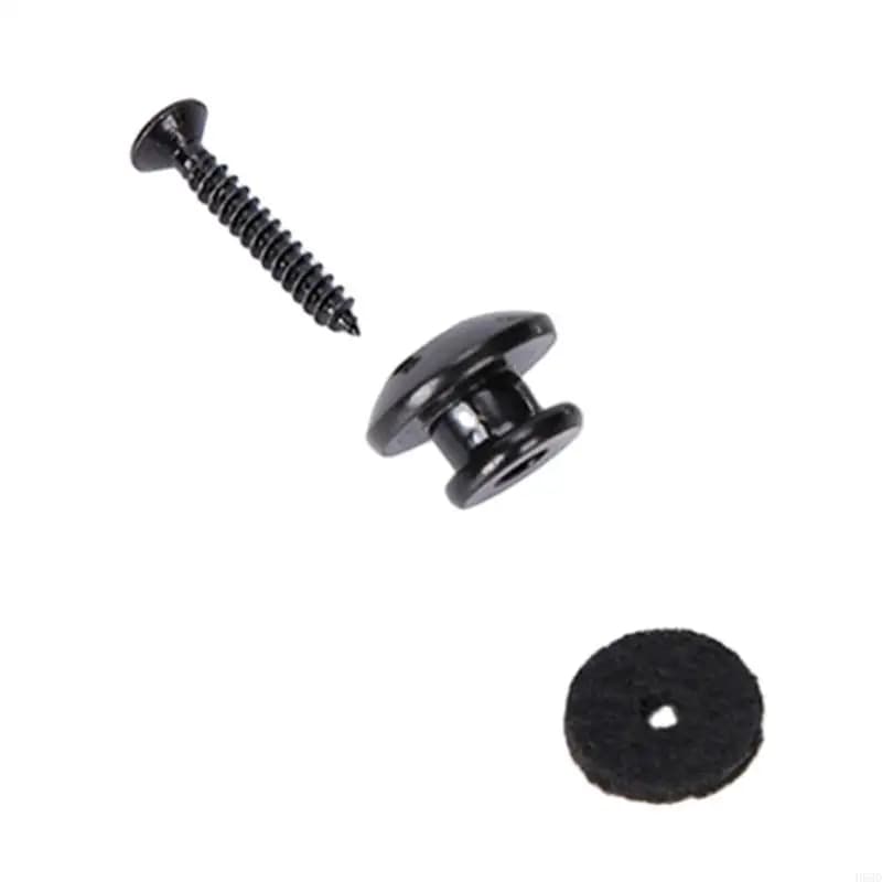 2 Pcs Guitar Strap Locks Buttons End Pins Security Straplocks for Acoustic, Ukulele, Bass, Banjo Easy to Install