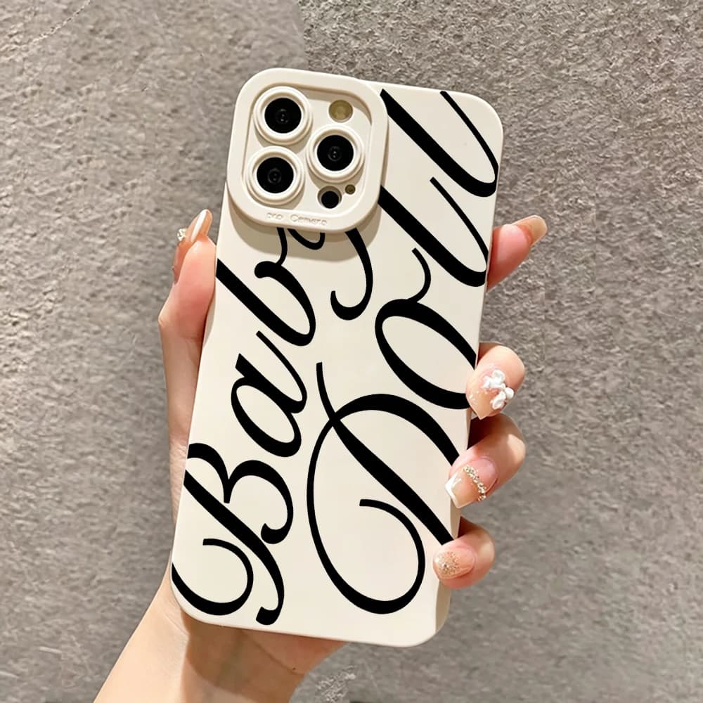 BABY Typography Design Phone Case For iPhone 17 Pro Max 16 15 14 13 12 11 Pro Plus 16E X Plus Full Camera Protection Soft Cover