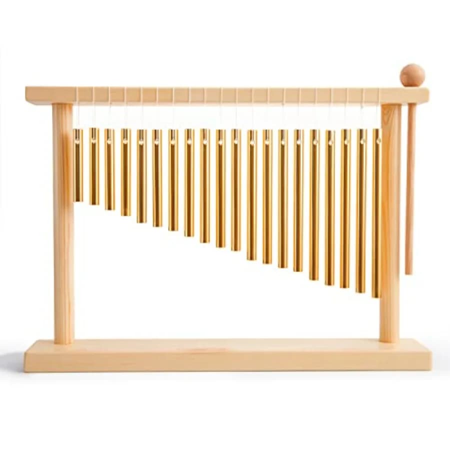 20 Note Chime Wind Chime 20 Bars Instrument Percussion with Mallet Gold