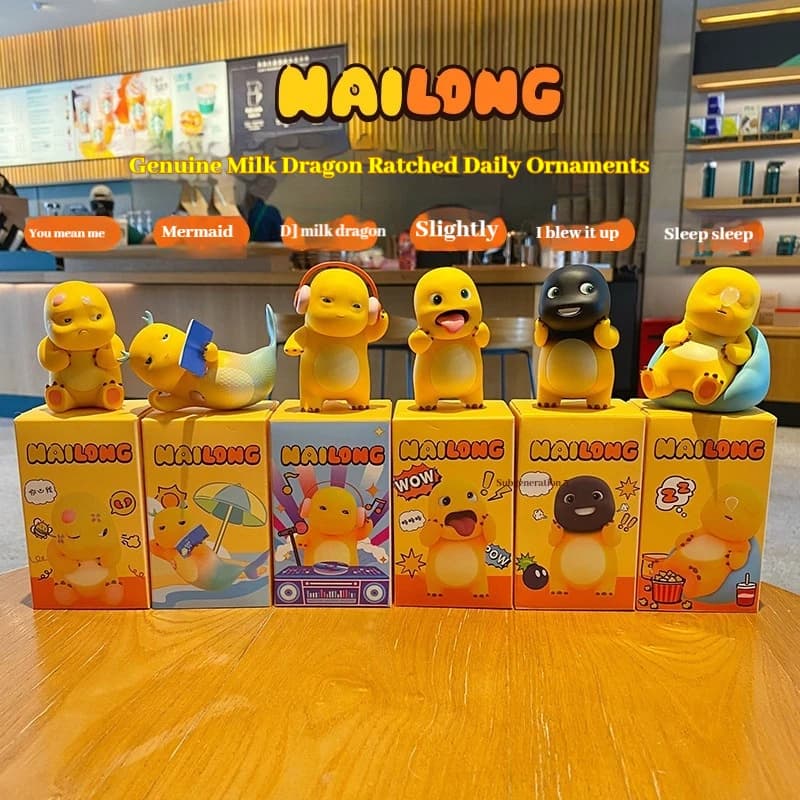 New Milk Dragon Tanking Set quotidiano da 6 pezzi Giocattolo per bambole Gioco alla moda Accessori fatti a mano per ufficio Set completo Scatola cieca Regalo di compleanno