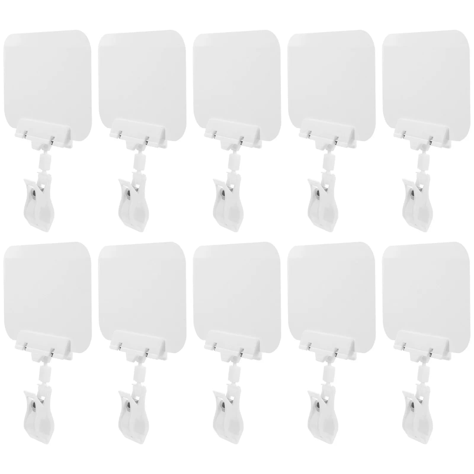 10 Pezzi Porta Prezzi Impermeabili in Plastica con Clip, Espositori per Cartellini, Piccoli Porta Etichette per Negozi, Supermercati e Merchandise