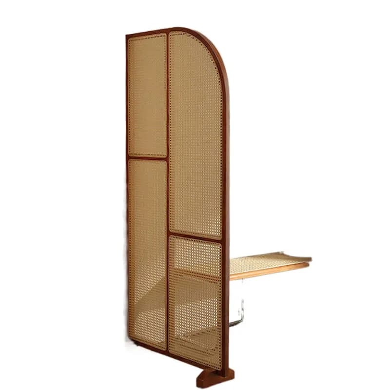 Paravento in legno massello francese per ingresso, soggiorno e bagno, divisorio mobile in rattan stile cinese moderno per divano