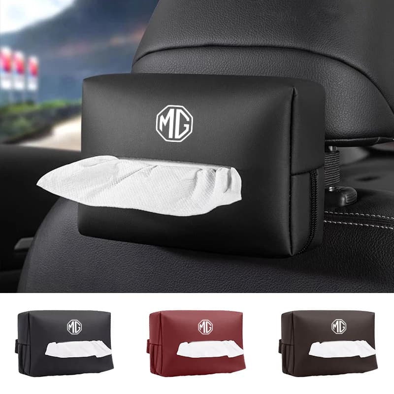 Car Seatback Tissue Box Leather Armrest Paper Case Tower Storage Bag For Morris Garages MG 3 5 6 7 HS ZS GS Hector TF GT ZR 550