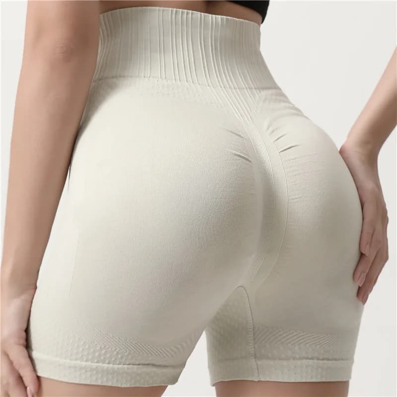 Pantaloncini Yoga Donna a Vita Alta, Elastici, a Compressione, Aderenti, Modellanti, Senza Cuciture, Asciugatura Rapida, per Allenamento Outdoor