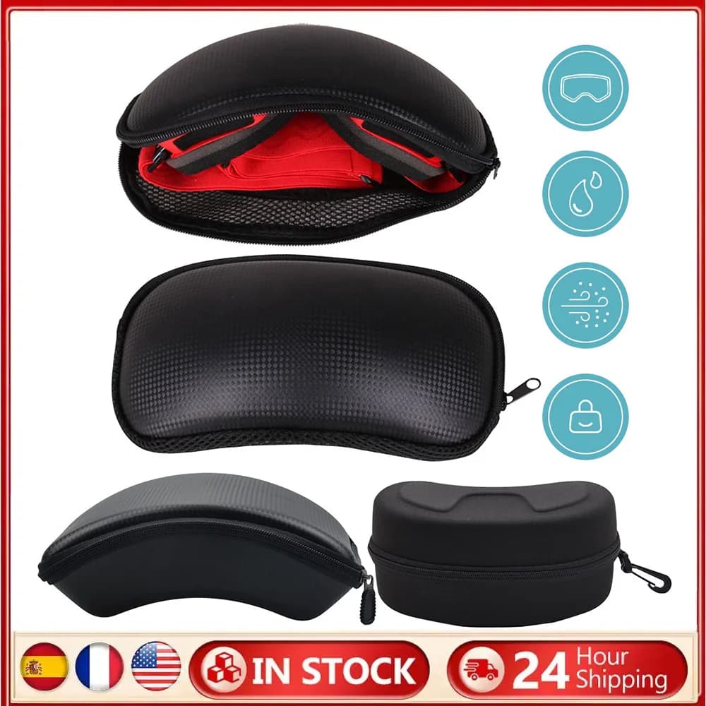 Custodia rigida Borsa per occhiali da sci e snowboard Scatola per occhiali con cinturino Scatola per occhiali da neve per snowboard per occhiali da ciclismo Parti sportive all'aperto