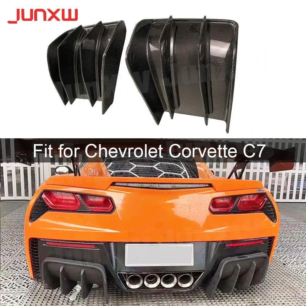 Real Carbon Fiber Rear Diffuser Fit for Chevrolet Corvette C7 2014-2017 Car Styling Rear Lip Splitter Car Accessories