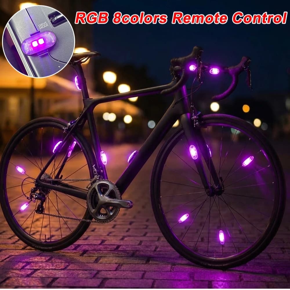 Luci a LED RGB per bicicletta Luce per bici Posizione flash a LED Luce wireless Aereo Aereo Elicottero Luci di avvertimento Accessori