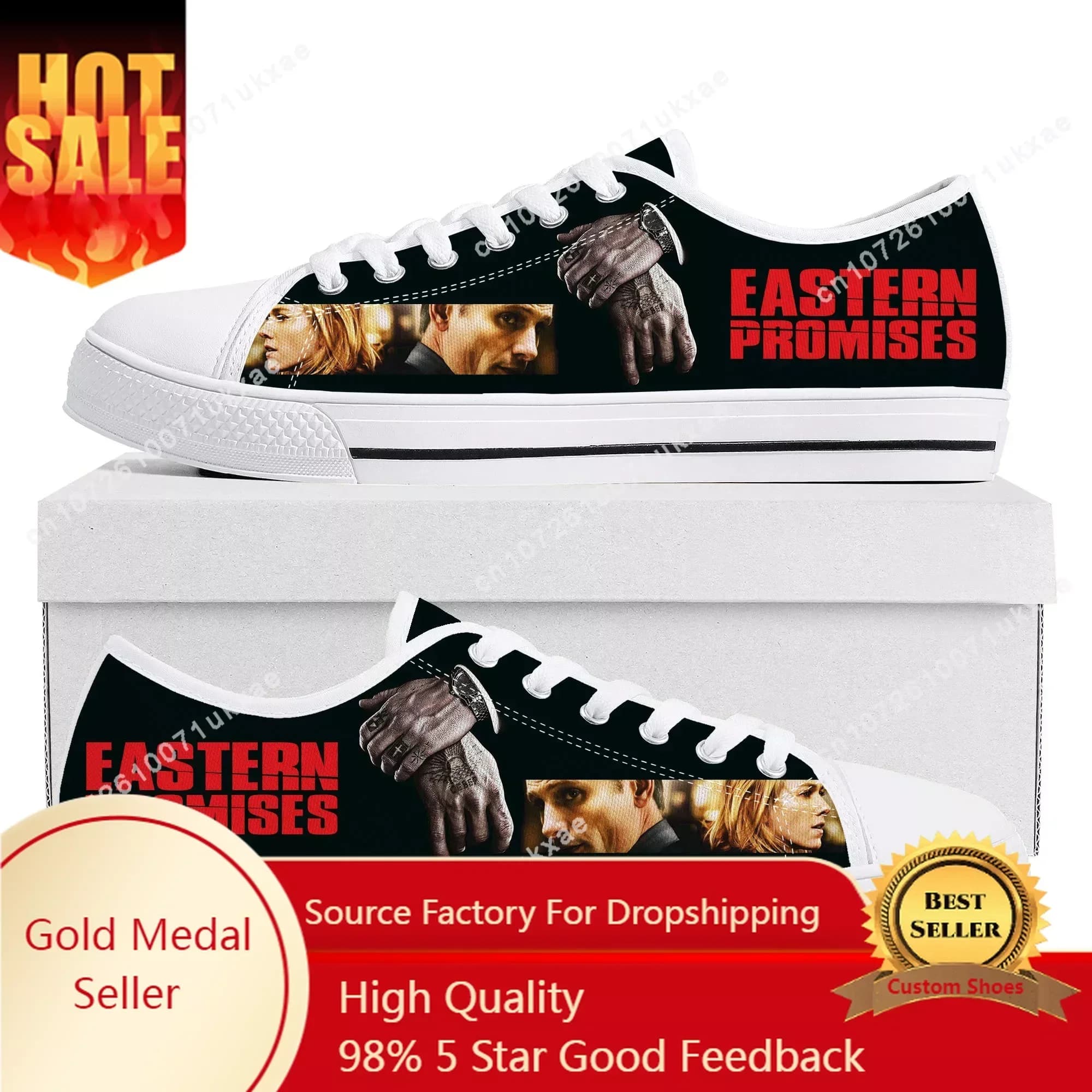 Eastern Promises Low Top Sneakers Mens Womens Teenager Viggo Mortensen Canvas Sneaker couple Casual Shoes Custom Made DIY Shoe