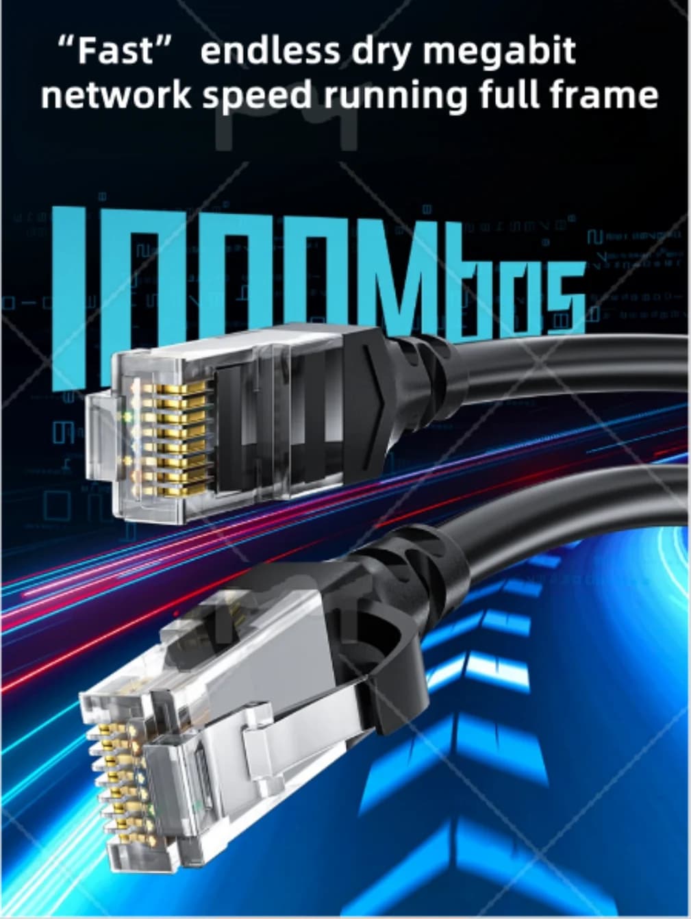 Cat6a Gigabit Cavo di rete Ethernet schermato a 8 core Giacca in PVC RJ45 SFTP schermato 26AWG per interruttore router TV in fibra ottica per laptop