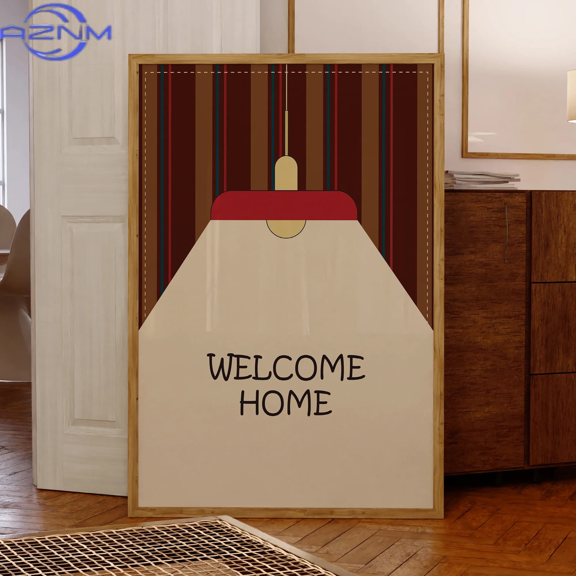 AZNM Modern Bauhaus Welcome Home Desk Lamp Style Wall Art Prints Canvas Painting Poster Picture For Living Room Home Decor