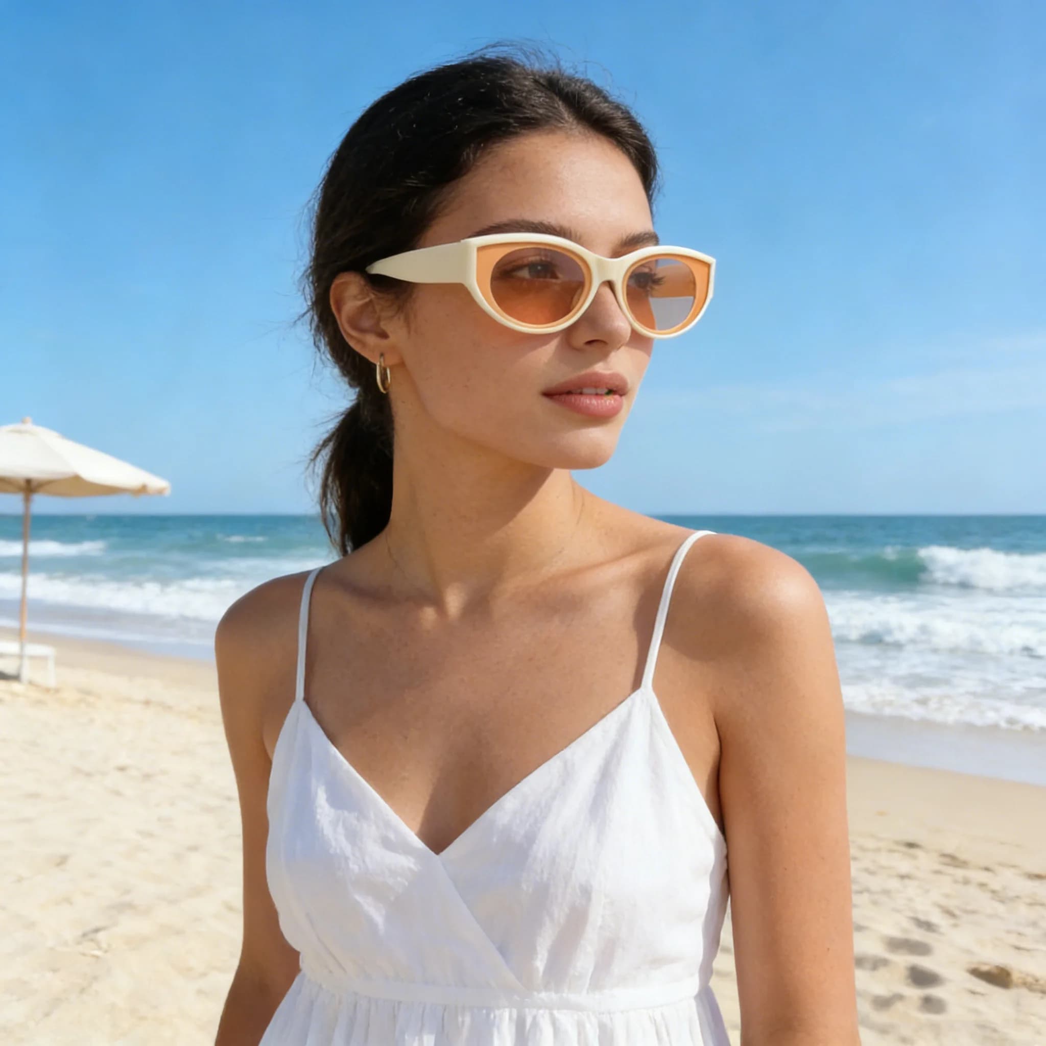 Occhiali da sole ovali da donna, occhiali da sole ellittici quadrati, occhiali da sole ellittici da donna per l'uso quotidiano, spiaggia e viaggi