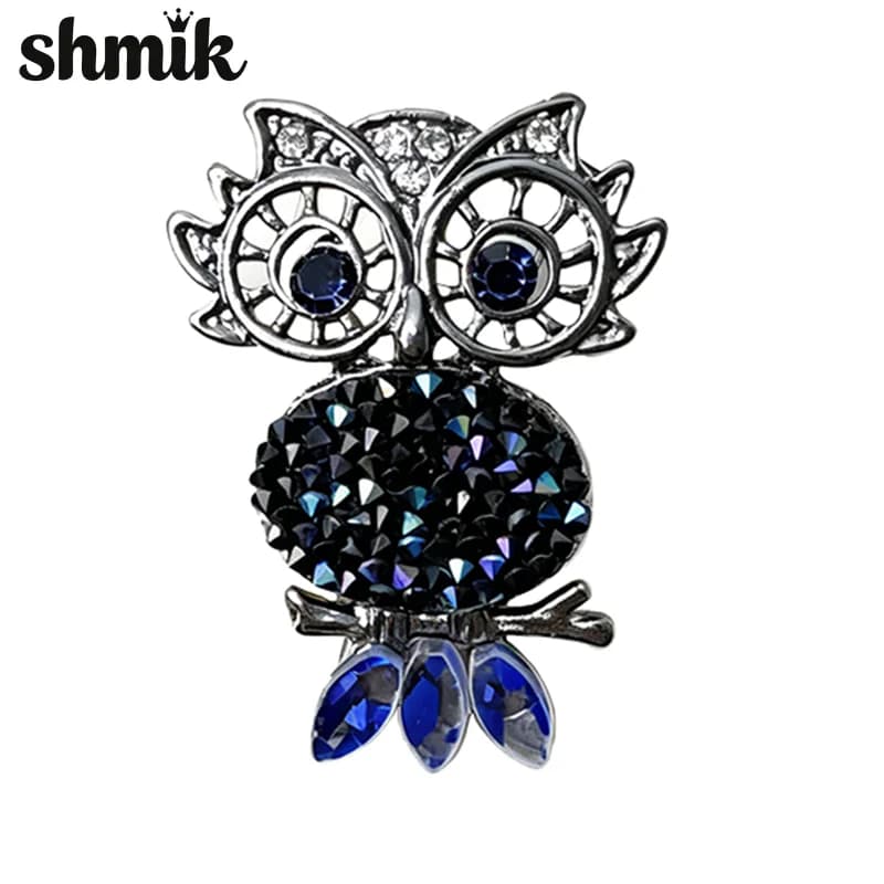 Vintage Rhinestone Owl Brooch,Crystal Eye Branch Bird Lapel Pin Animal Costume Jewelry for Women Suit Coat Scarf Accessory