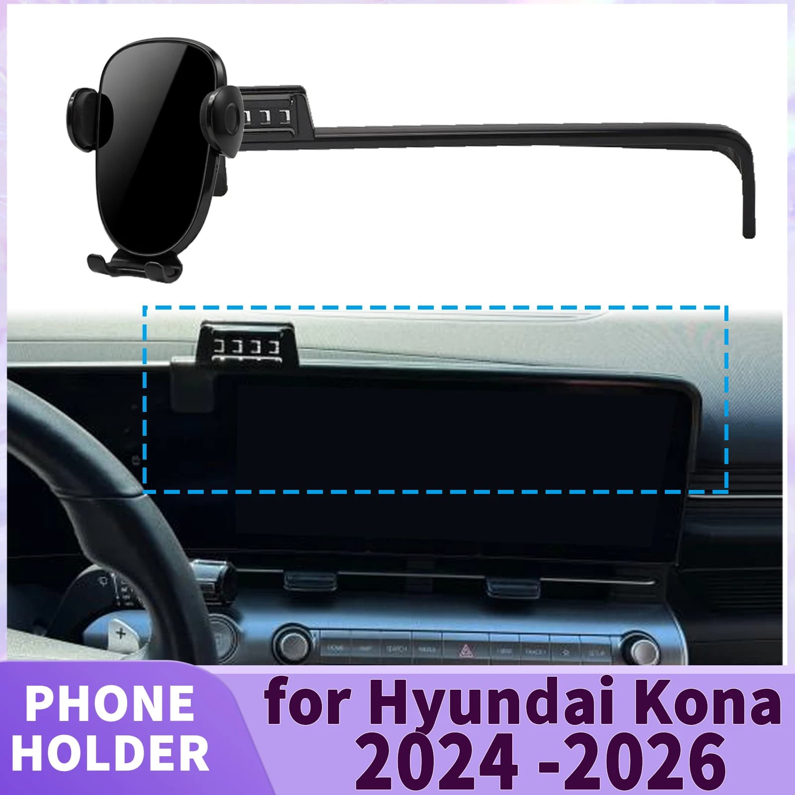 Per Hyundai Kona 2024 2025 2026 ​ ​ Supporto per Telefono da Scrivania ​ ​ Clip di Sicurezza per Auto ​ ​ accessori