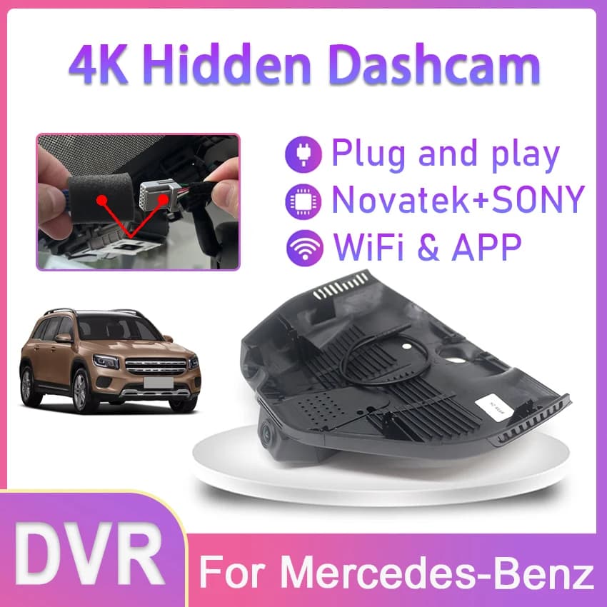 Dash Cam Plug and Play per Mercedes-Benz MB EQC EQC400 4MATIC GLC GLC300L 2020 2021 2022, Telecamera DVR UHD per Auto con WIFI, Accessori Auto
