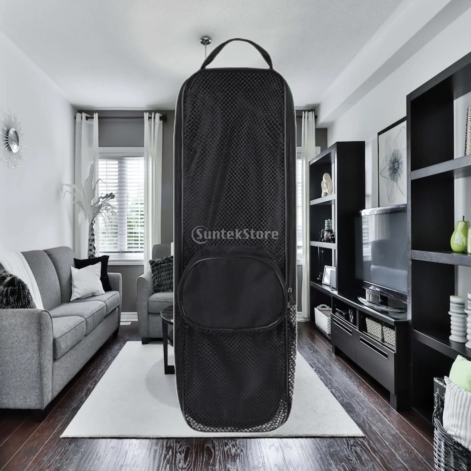 Borsa da immersione con cerniera per sport acquatici da spiaggia, grande organizer in rete di nylon per attrezzatura da snorkeling e pinne per adulti