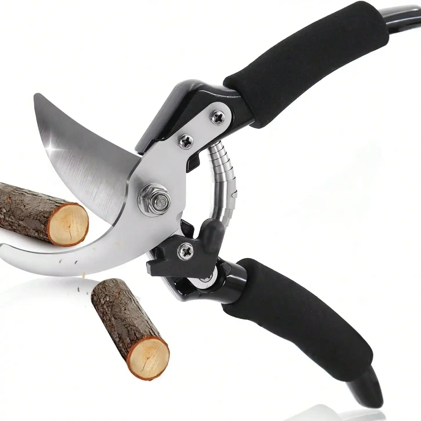 Garden Scissors Lightweight and Robust, Power Without Stress, Garden Scissors with Roofed Blade, 5/8inch Garden Scissors with Hardened Steel Blade and Rust Resistant, with Sponge Blocking and Grip Function, Facilities