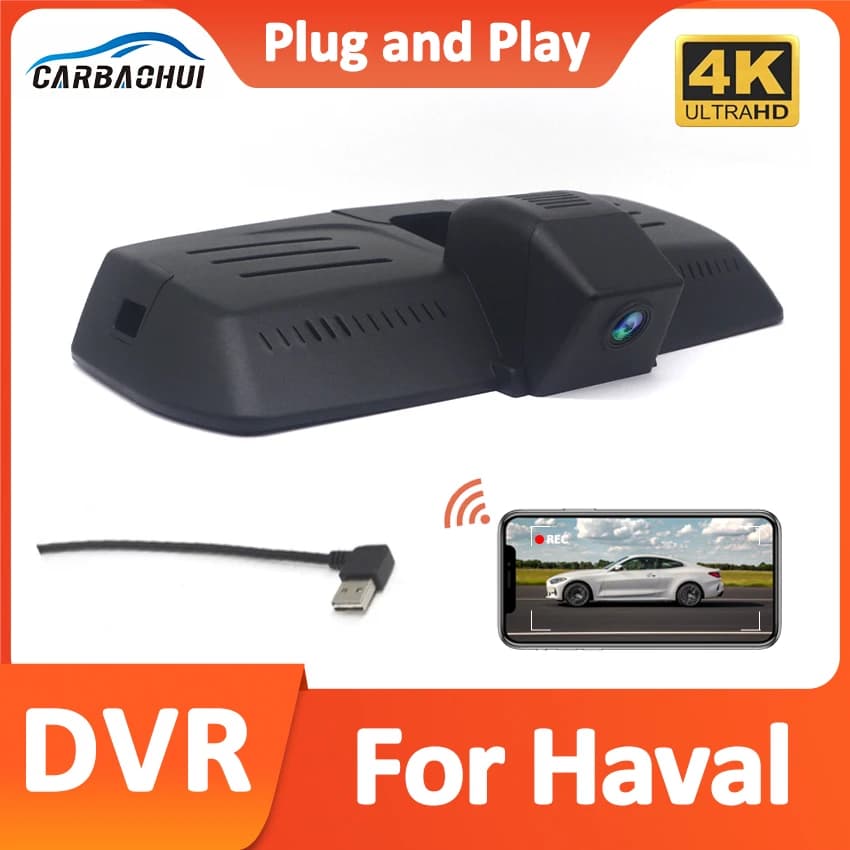 4K UHD 2160P Plug and Play WiFi Car DVR Video Recorder Dash Cam for Haval F7 F7X High Configuration 2019-2023 Control via APP