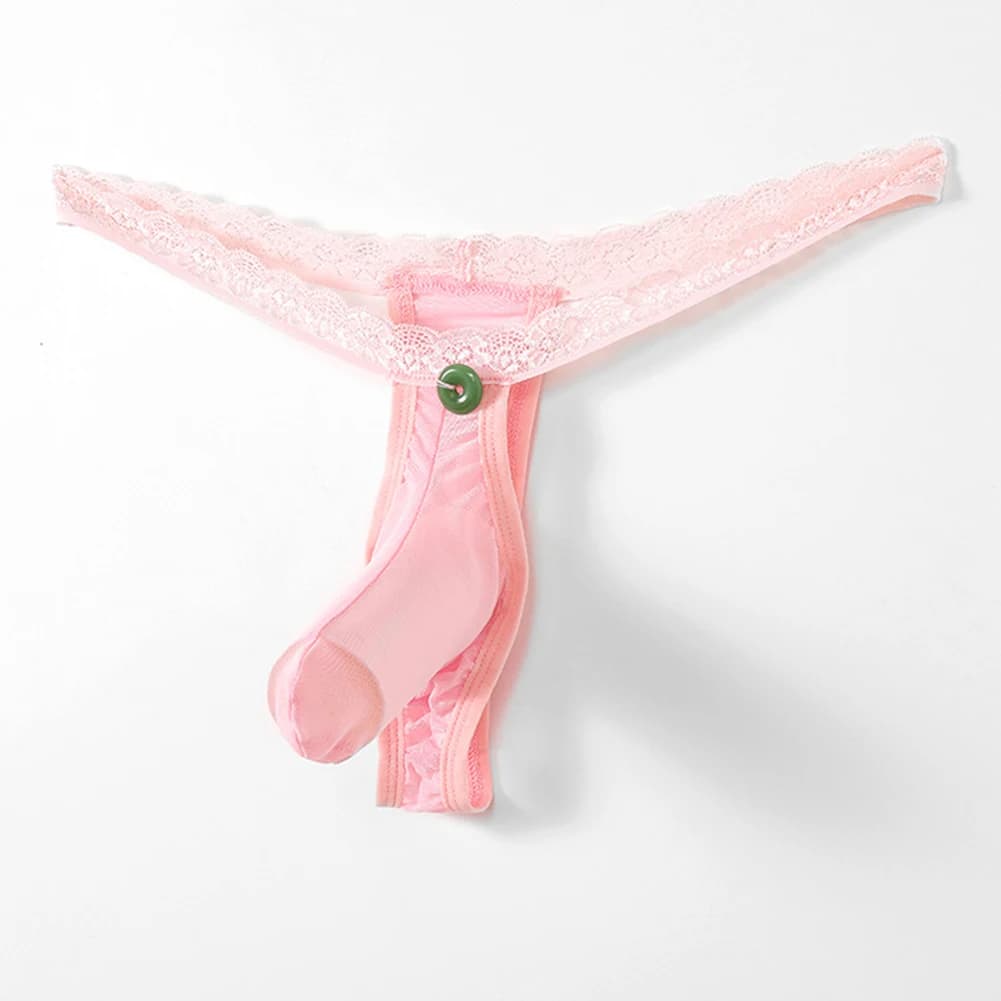 Slip da uomo in pizzo trasparente e traspirante, lingerie sexy con pochette, accessori intimi, perizoma giapponese