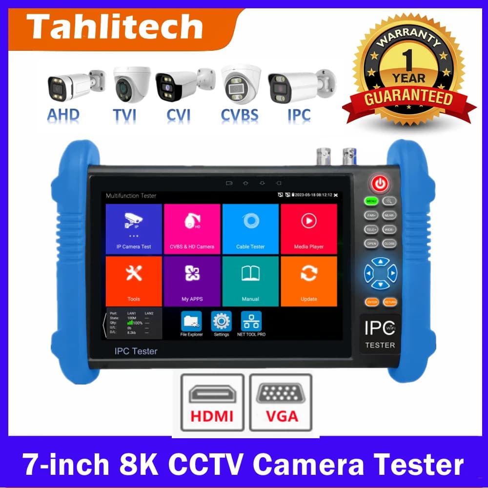 CCTV Tester IPC-9800ADH 8K IPC8MP AHD CVI TVI Camera Tester UTP PoE IP HDMI VGA input Power Output CCTV IPC Tester
