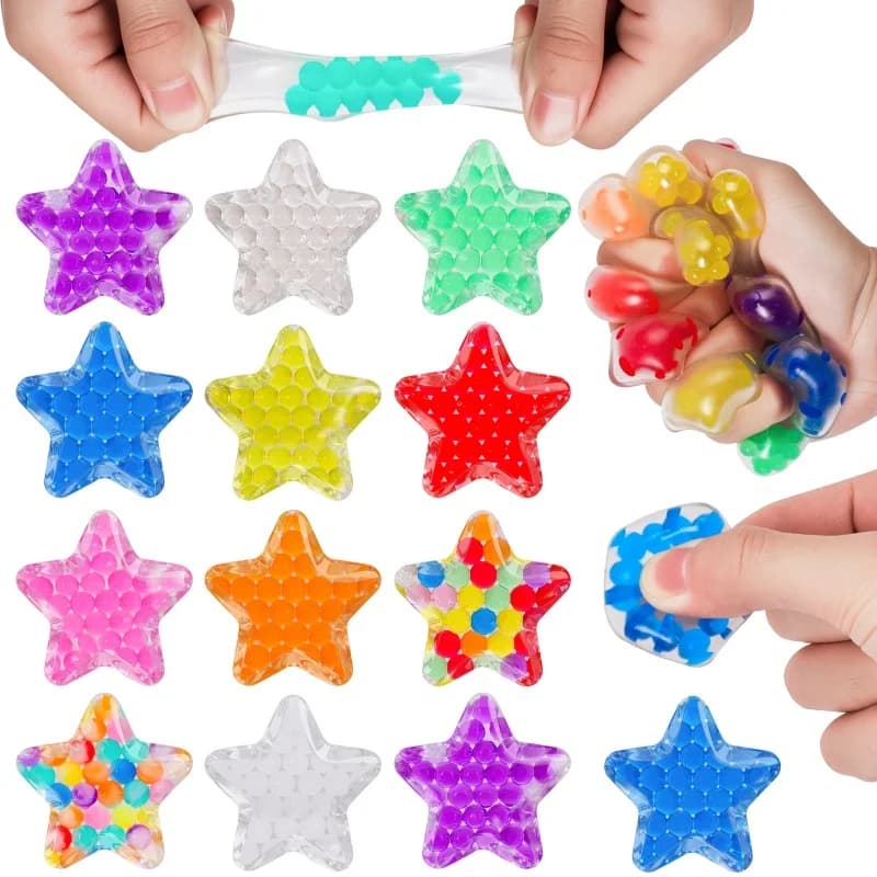 15PCS Palline antistress sensoriali Stella a cinque punte Palla d'uva Agitarsi Giocattoli Adulti Bambini Pentagramma Spremere Palla Giocattoli sensoriali Bomboniere