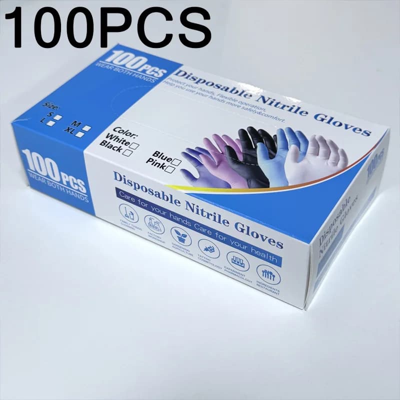 100-piece nitrile kitchen gloves, size M, durable and puncture resistant. 21x11 cm, for cooking and cleaning