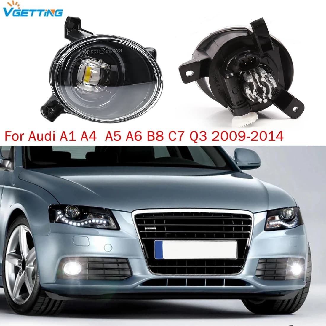 Fendinebbia a LED per Audi A1 A4 Wagen A5 A6 B8 C7 Q3 2009 2010 2011 2012 2013 2014 Passat CC 2008-2012 DRL Luce di marcia diurna