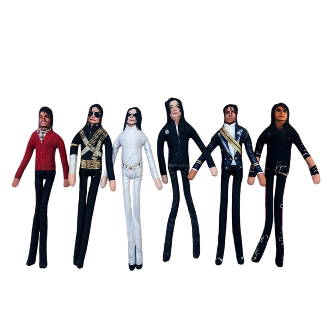 1-6pcs Michael Jackson Cosplay Prop Doll Plush Figure Joint Mobility Soft Stuffed Room Decor Collection Gift Abstract Design