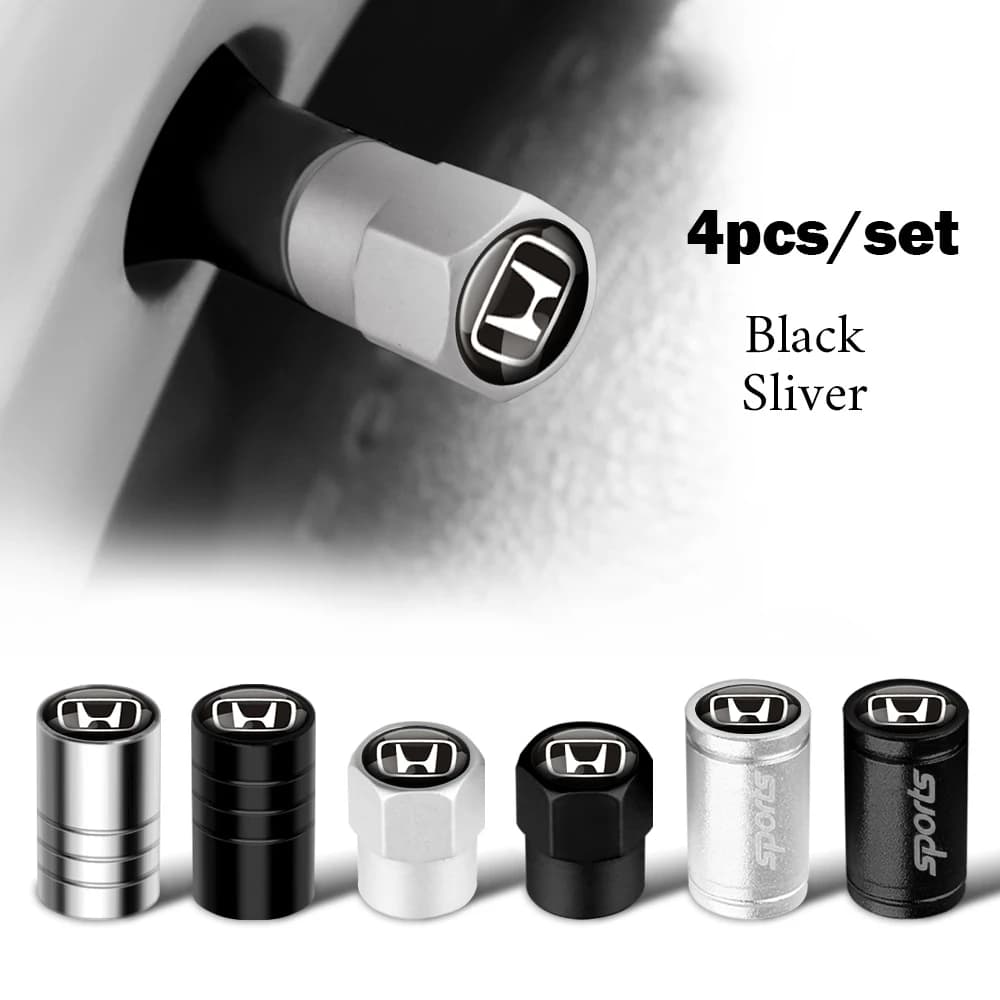 4 Pieces Pneumatic Valves in Aluminium Alloy, Protective Cover, Auto Accessories for Honda Civic 10a 11a Gen, HRV, Jazz, City, Fit