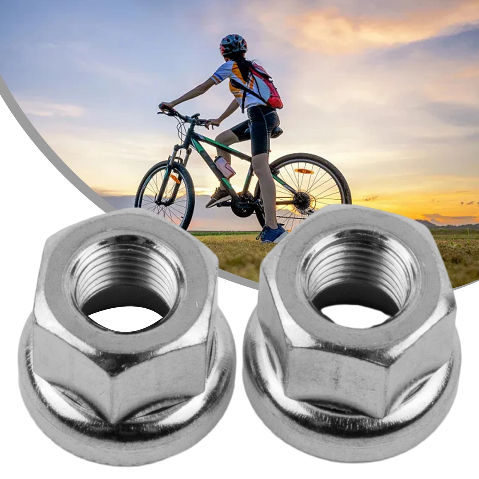 Dadi per mozzo bici M9 M10 3/8, dado per asse posteriore, dado flangiato per ruota anteriore, dado antiscivolo per asse anteriore, ricambi accessori bici