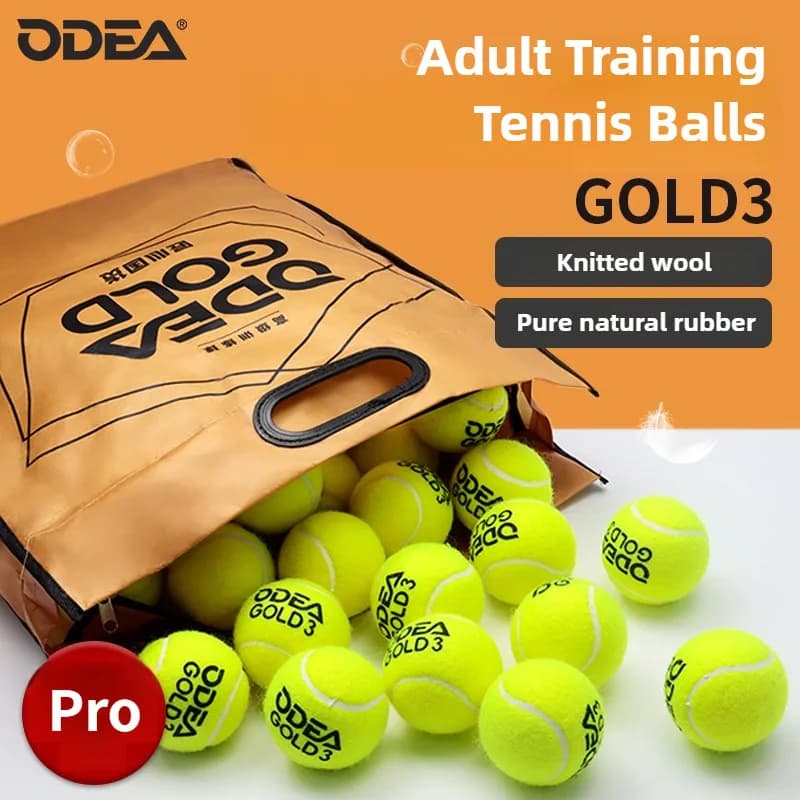 Pallina da tennis ODEA Gold, pallina da allenamento professionale premium per tennis, nucleo in gomma di tessuto di lana, pallina da tennis senza stress 10/30 pezzi