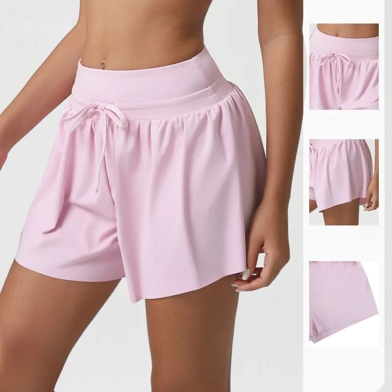 Nuovi pantaloncini da yoga da donna larghi e nudi sportivi a vita alta e aderenti addominali abbigliamento esterno casual pantaloncini fitness antiriflesso
