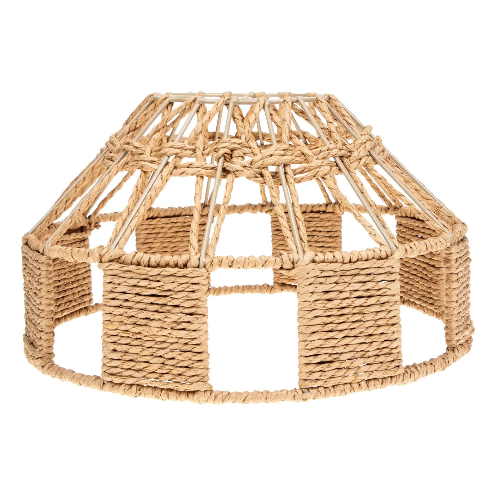 Paralume in Corda di Carta Premium per Lampada a Sospensione, Illuminazione Calda Diffusa, Arredamento Casa, Stile Nordico Semplice, Design a Tamburo Intrecciato
