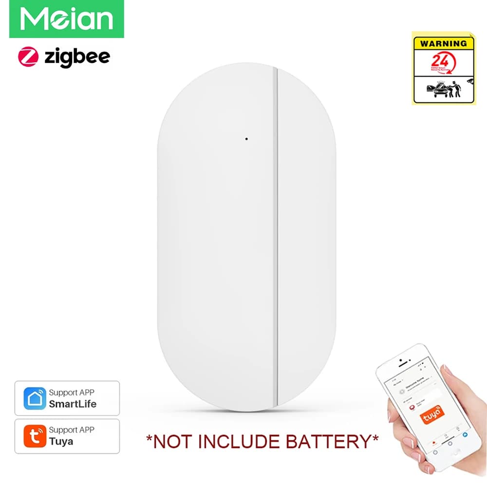 Meian Tuya Smart Life Zigbee Linkage Sensore porta Rilevatori porta aperta chiusa Protezione di sicurezza SENZA BATTERIA Alexa Google Home